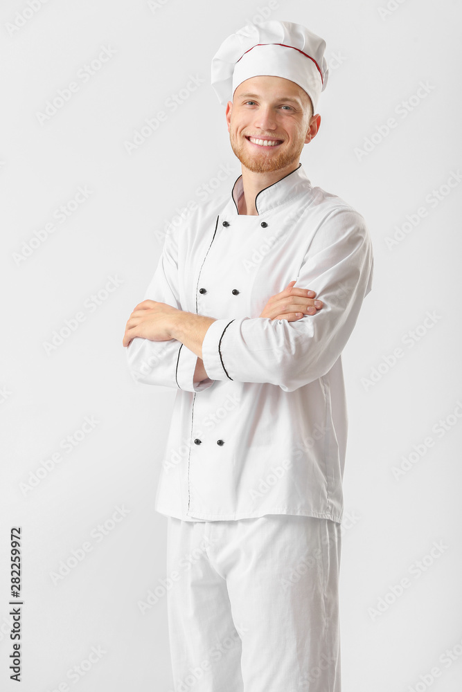 Handsome male chef on white background Handsome male chef on white background