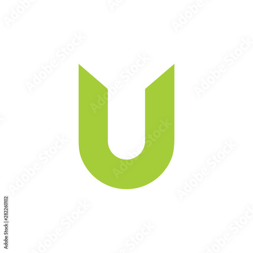 letter u loop simple geometric logo vector
