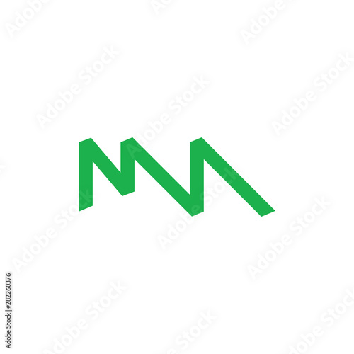 letter mw mm simple line logo vector