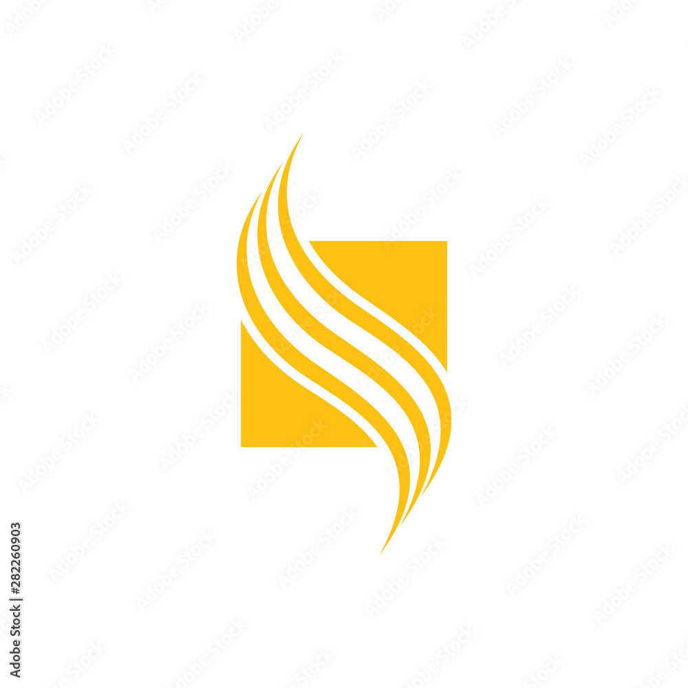 Obraz premium square stripes wavy curves design logo vector