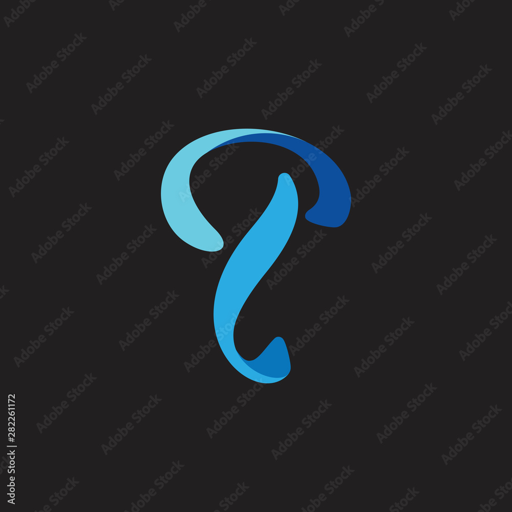letter q simple gradient 3d logo vector