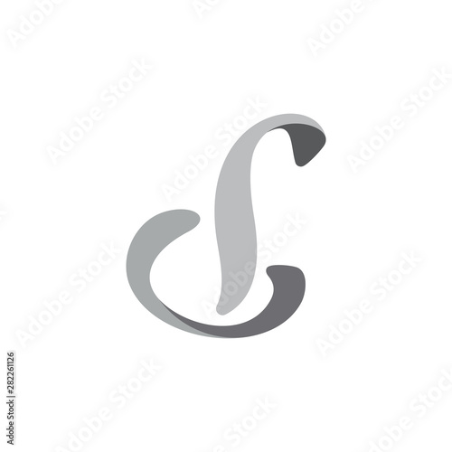 letter d simple gradient 3d logo vector