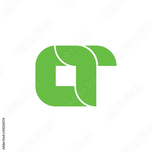 letter ct simple geometric logo vector
