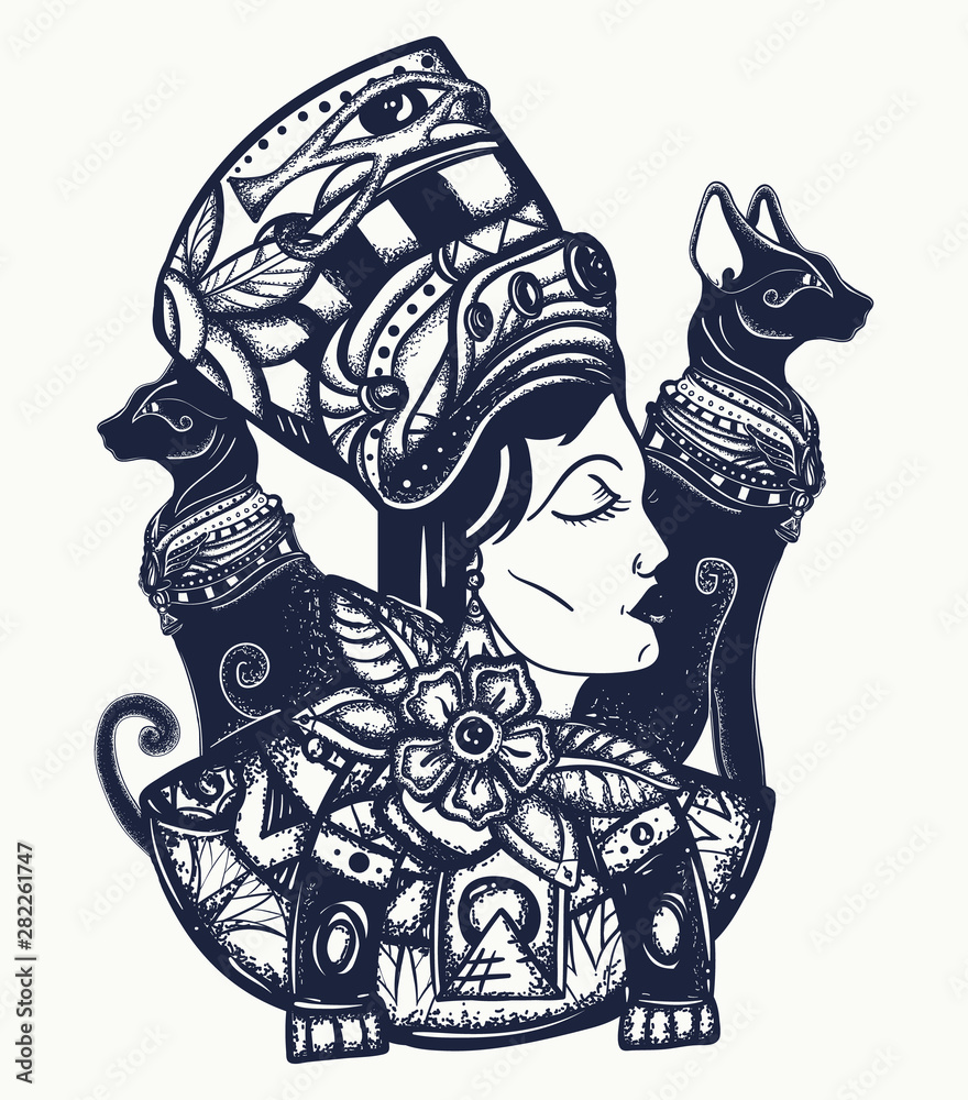 PNG SVG DXF File Egyptian Queen Nefertiti Tattoo Cartoon Stencil for Cricut  Vinyl Cutter - Etsy Norway