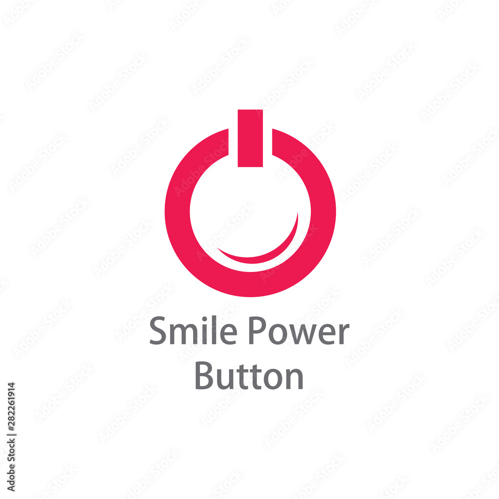 power of smile symbol logo vector