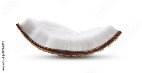Coconut Pieces on white background