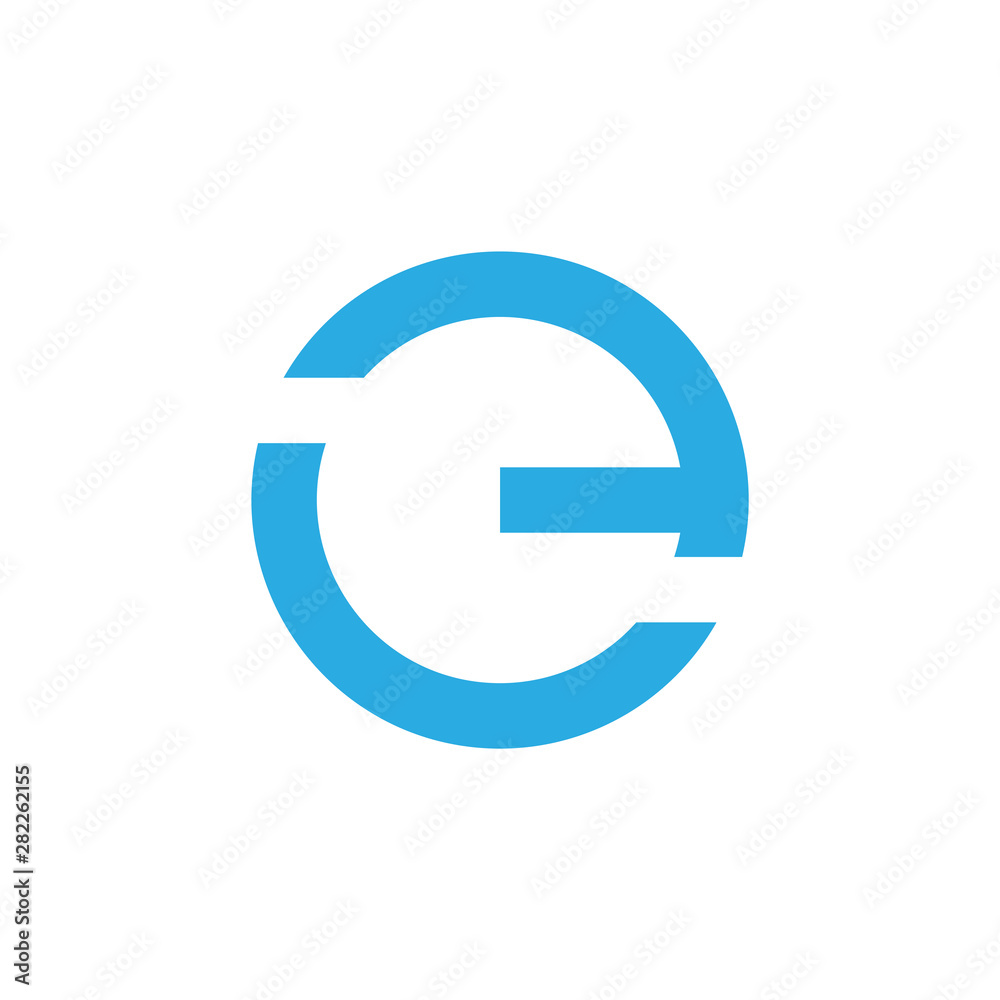 letter e simple geometric line circle logo vector letter e simple geometric line circle logo vector
