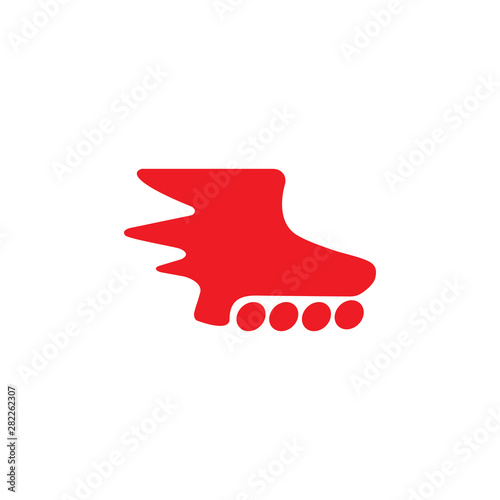 fast motion inline skate symbol logo vector