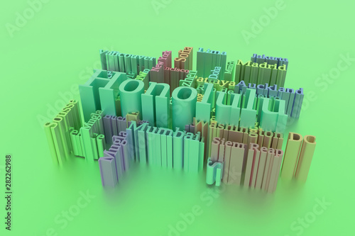 Honolulu  city travel destination keyword words cloud. For web page  graphic design  texture or background. 3D rendering.