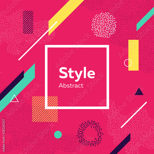 Abstract modern pink background with geometric figures. Dynamical colored forms and lines. Futuristic abstract banners with various geometric shapes. Template for logo, flyer, presentation