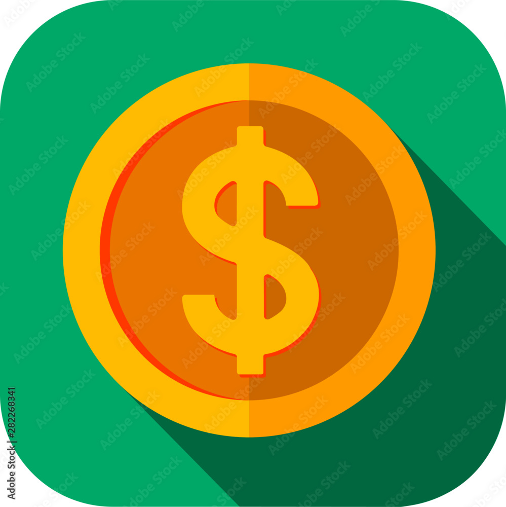 dollar Coins icons isolated flat design, Business and money concept design.vector dollar Coins icons isolated flat design, Business and money concept design.vector