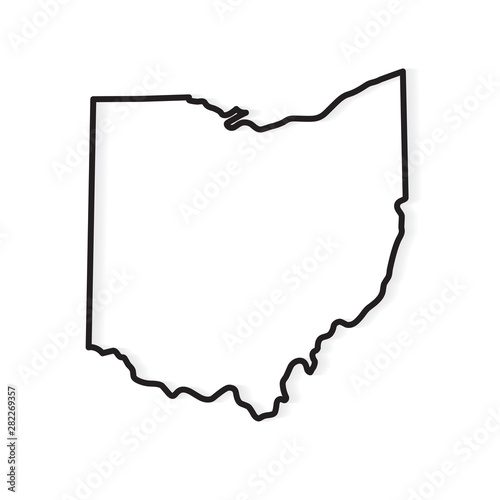 outline of Ohio map- vector illustration photo