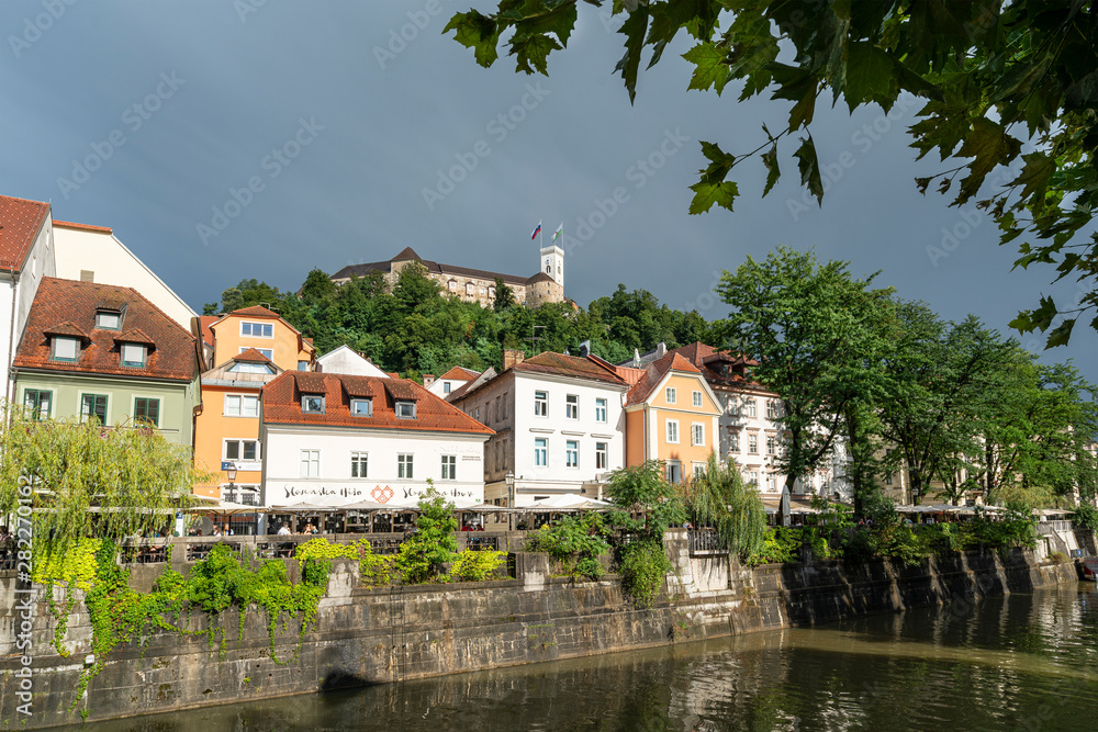 riverside houses in Ljubljana