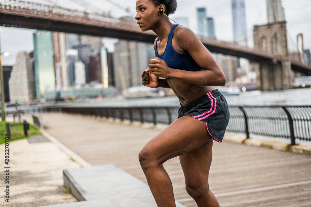 Woman running in New York