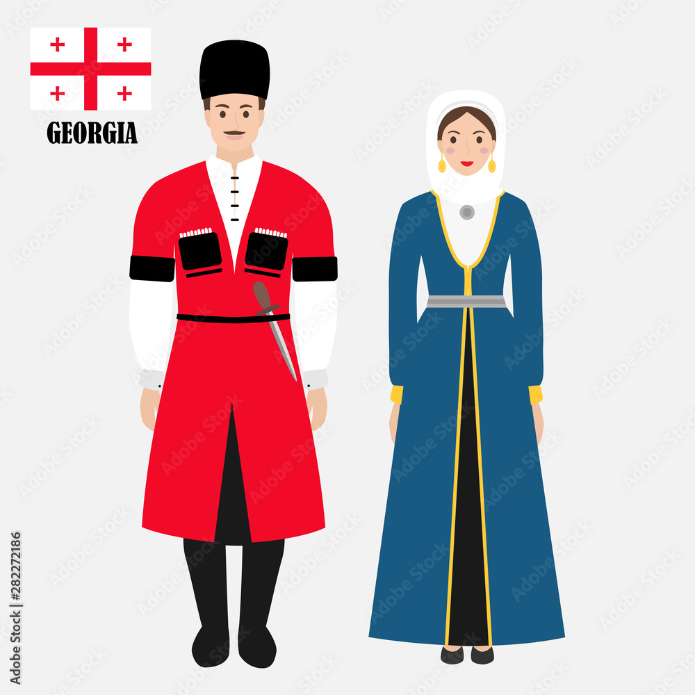 Georgians in national dress