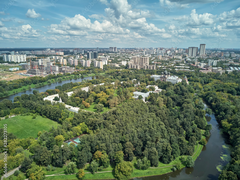 The Estate Of The Romanovs In Izmailovo. Moscow, Russia. Aerial panoramic drone view