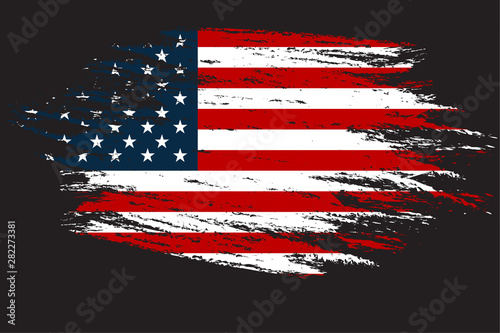 Grunge Flag of the USA in with grunge texture.