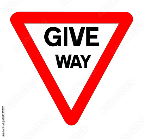 Give Way Traffic Sign Isolated photo
