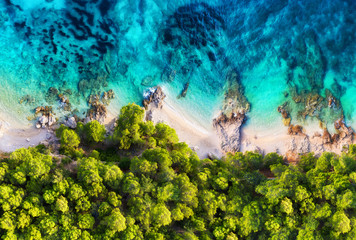 Sierkussen Luchtfoto strand Kroatische kust turquoise water panorama  © biletskiyevgeniy