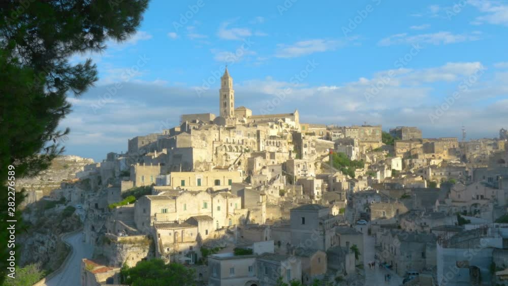 Panorama of the old medieval city of Matera against the blue sky. Historic buildings. Italy. Unesco heritage site Panorama of the old medieval city of Matera against the blue sky. Historic buildings. Italy. Unesco heritage site