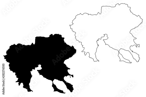 Central Macedonia Region (Greece, Hellenic Republic, Hellas) map vector illustration, scribble sketch Central Macedonia map