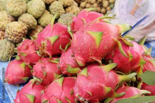 Fresh dragon fruit organic in the market