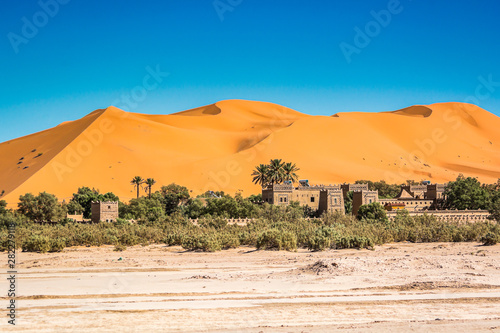 Famous dunes Erg Chebbi in Morocco, near Merzouga photo