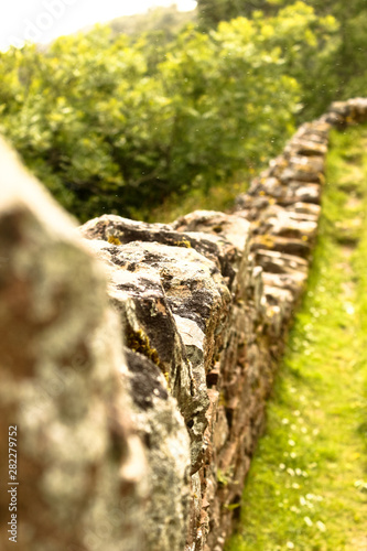 Fototapeta Naklejka Na Ścianę i Meble -  Close up of stone wall at Urquhart Castle, Inverness, Scotland