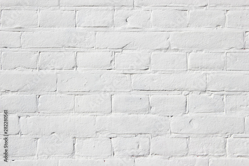 White painted brickwork texture background pattern