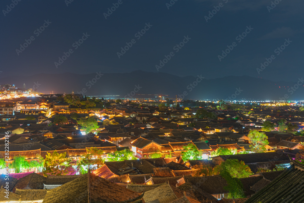 Naklejka premium 世界遺産麗江の夜景