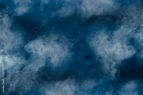 spectacular abstract white smoke isolated colorful blue background