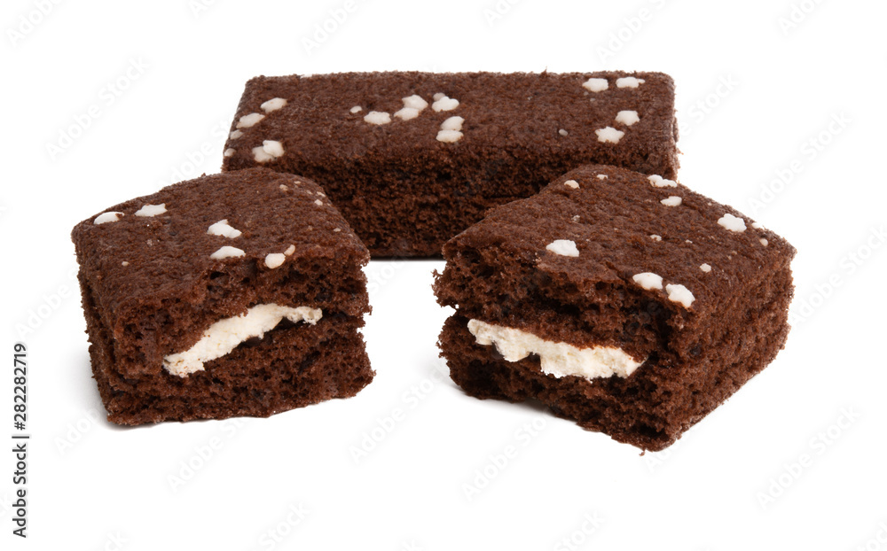 chocolate sponge cake isolated chocolate sponge cake isolated