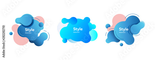 Blue irregular abstract element set