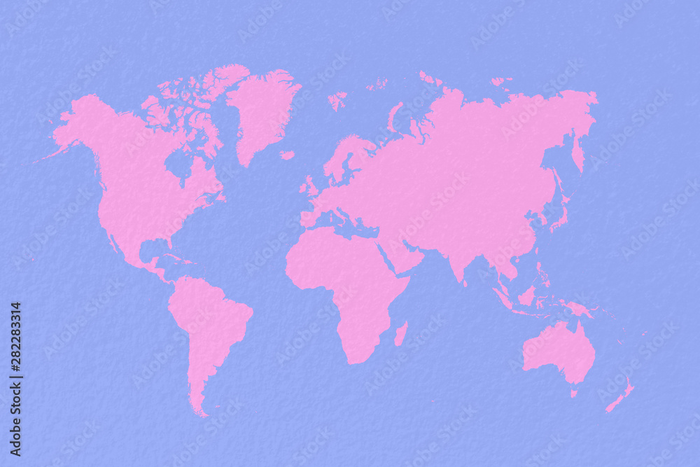 Obraz map world on pastel pink background