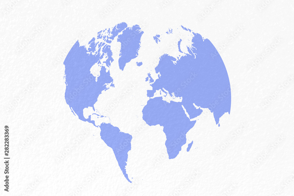 Obraz premium map world on pastel blue background