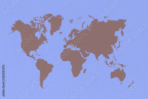 map world on pastel brown background