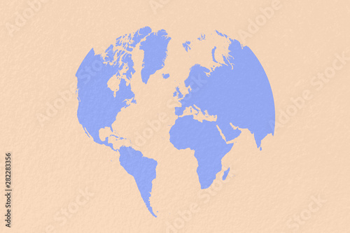 map world on pastel blue background