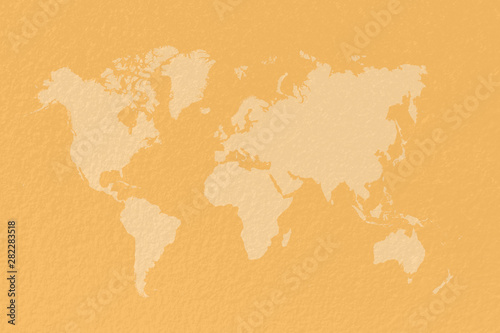 map world on pastel pink paper background