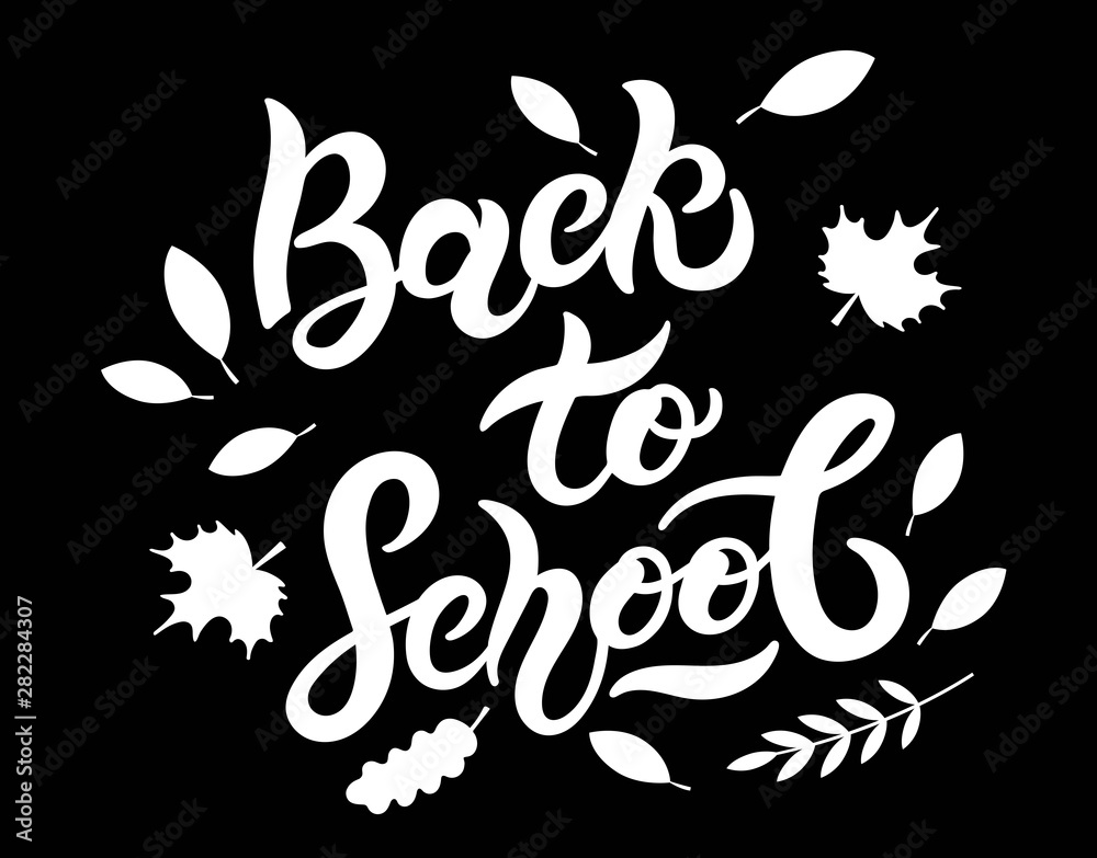 Fototapeta premium Back to school. Hand drawn lettering. Vector illustration. Best for Autumn design. School banner