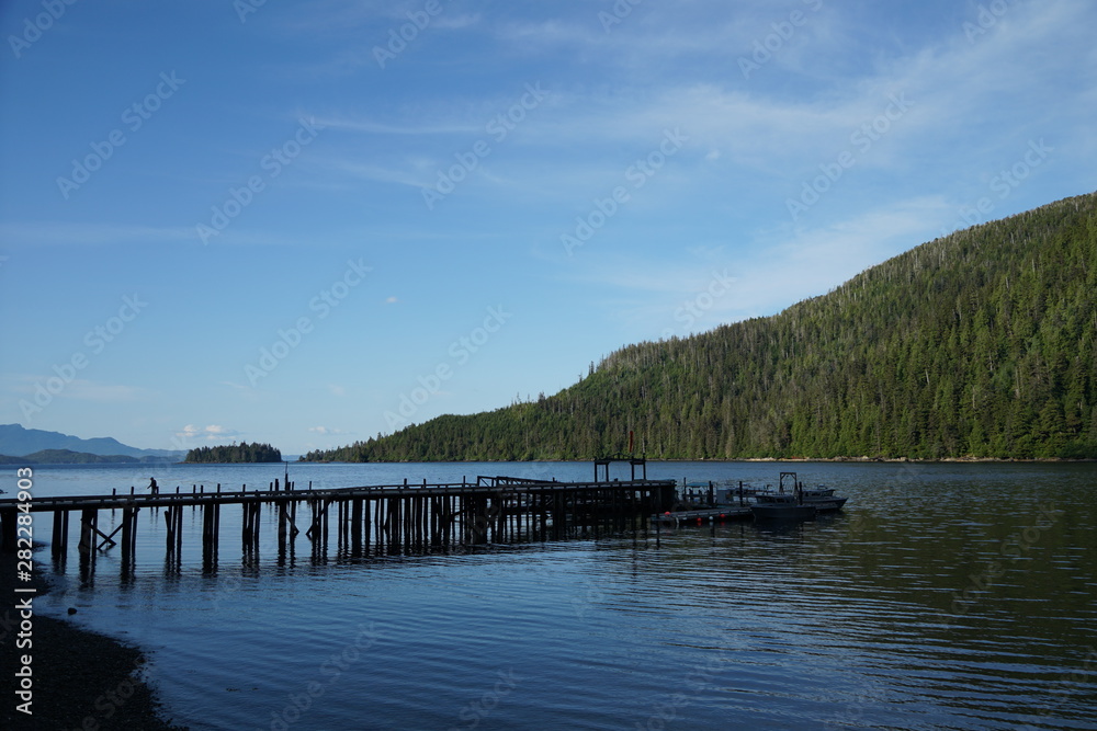 Ocean Pier and Boat Dock on the Water Alaska