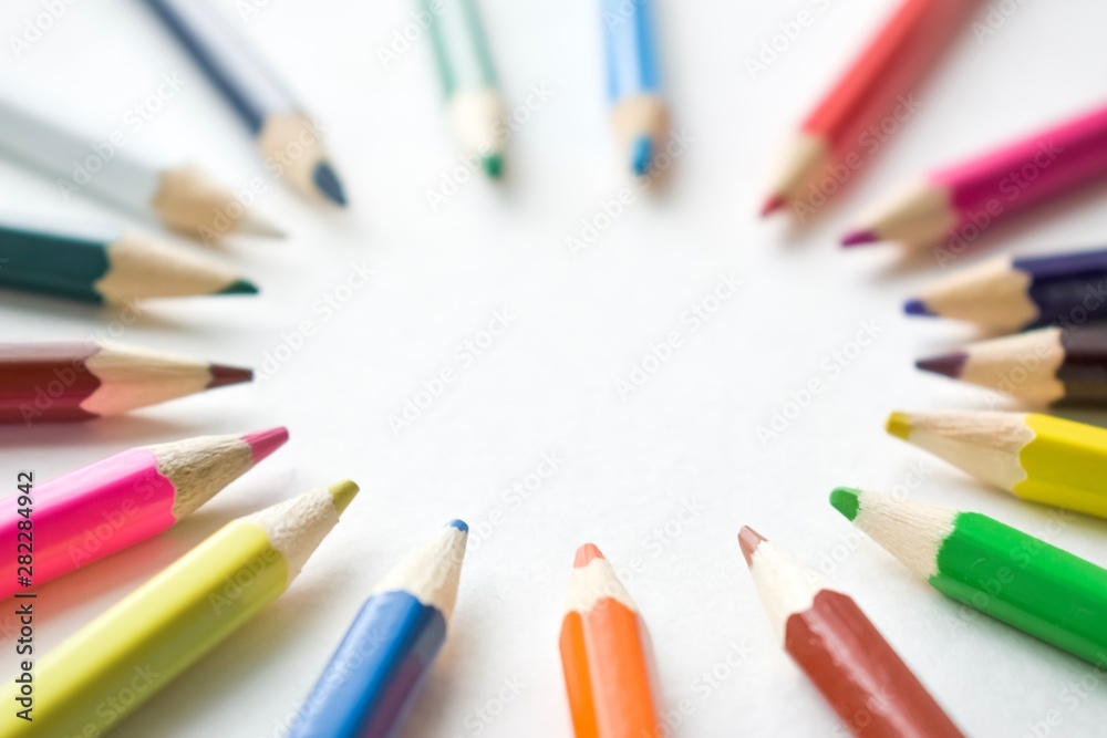 color pencils on white background color pencils on white background