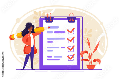 checklist on a clipboard paper. 