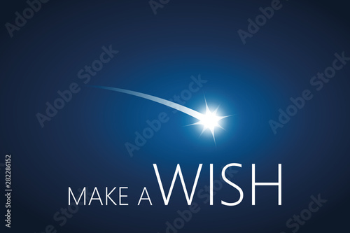 Canvas make a wish with falling star in the sky vector illustration EPS10