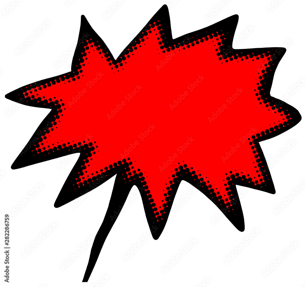 raster comic empty red bubble speech in pop art style. hand drawing ...