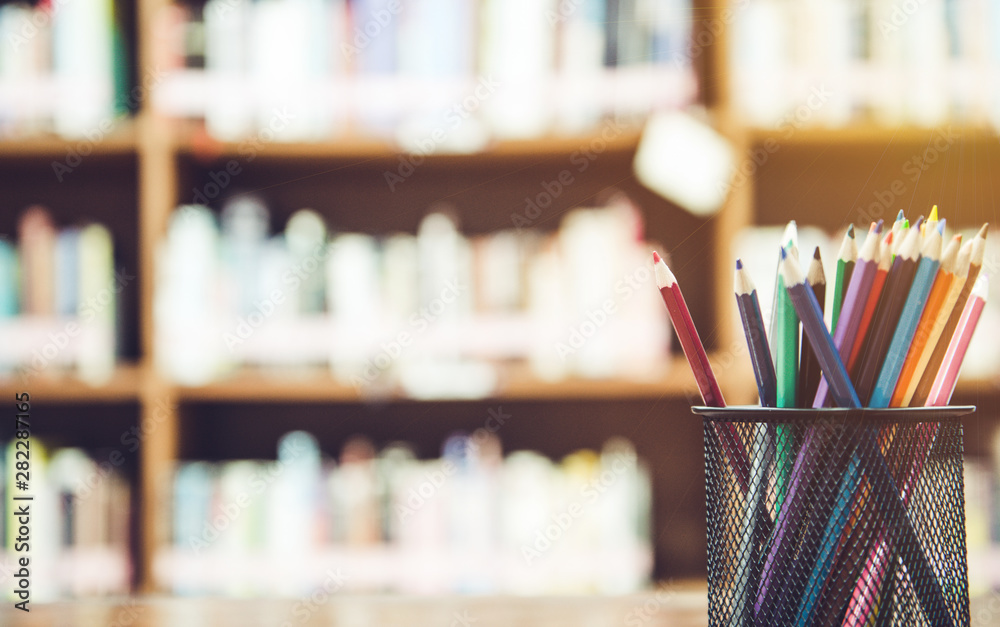Colourful pencils light blurry background, Copy Space Colourful pencils light blurry background, Copy Space