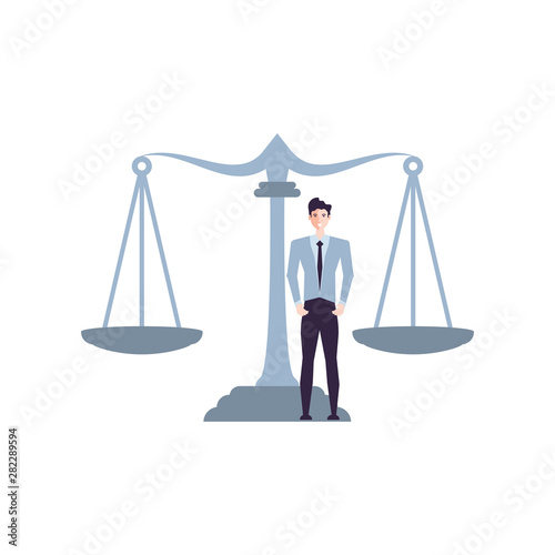 justice balance with business man elegant