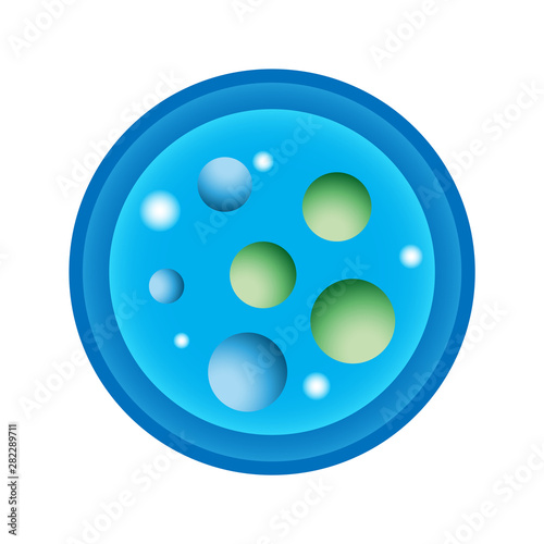 Schematic illustration of a Petri dish with bacteriological culture