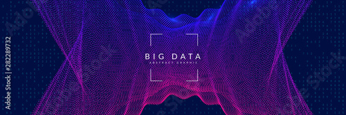 Deep learning concept. Digital technology abstract background. Artificial intelligence and big data. Tech visual for network template. Colorful deep learning backdrop.