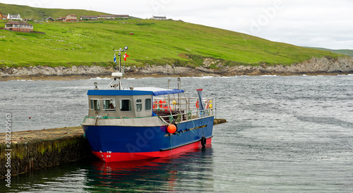 Small passenger ferry in the Shetland Islands, Scotland, United Kingdom