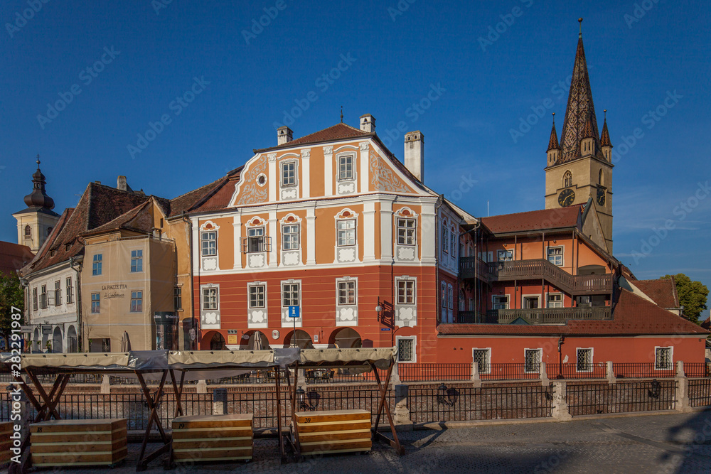 Sibiu morning sunrise without people Sibiu morning sunrise without people